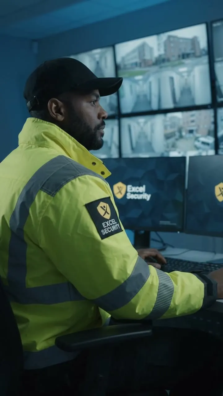 Excel Security officer watching live camera feeds