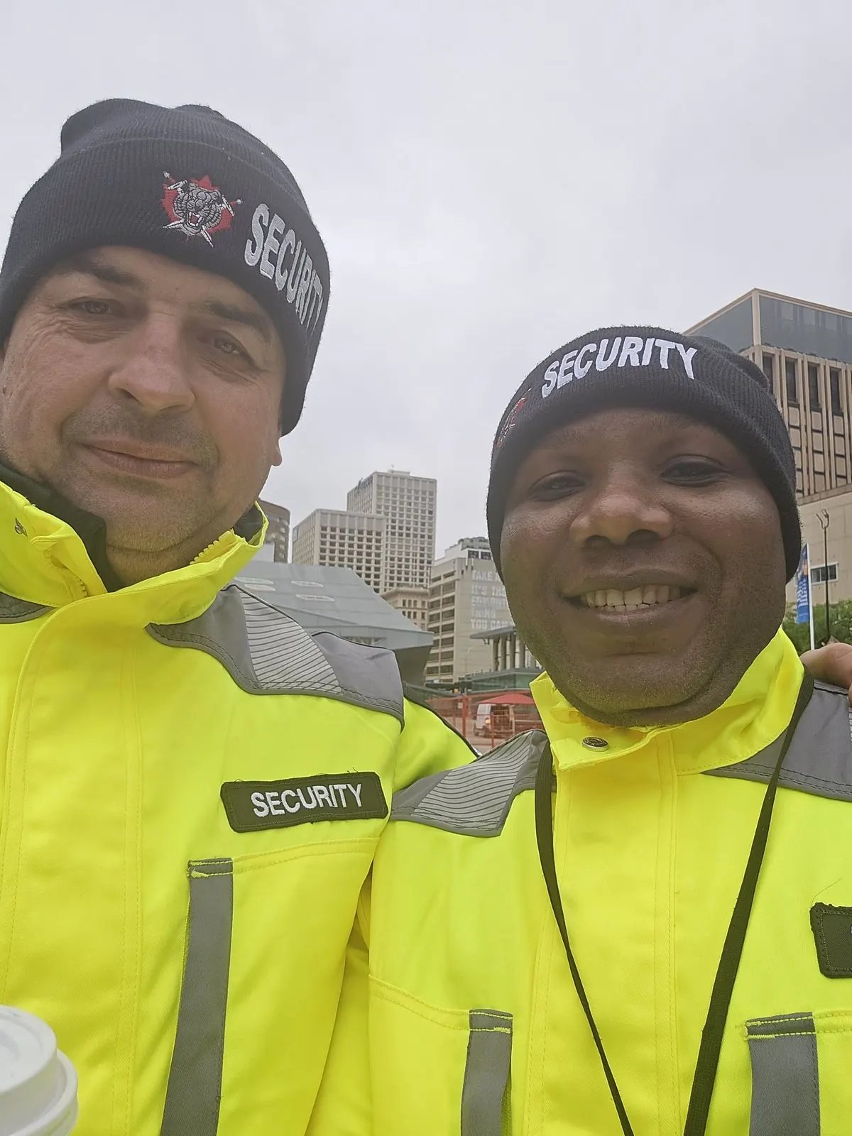 Two Excel officers on a winter shift